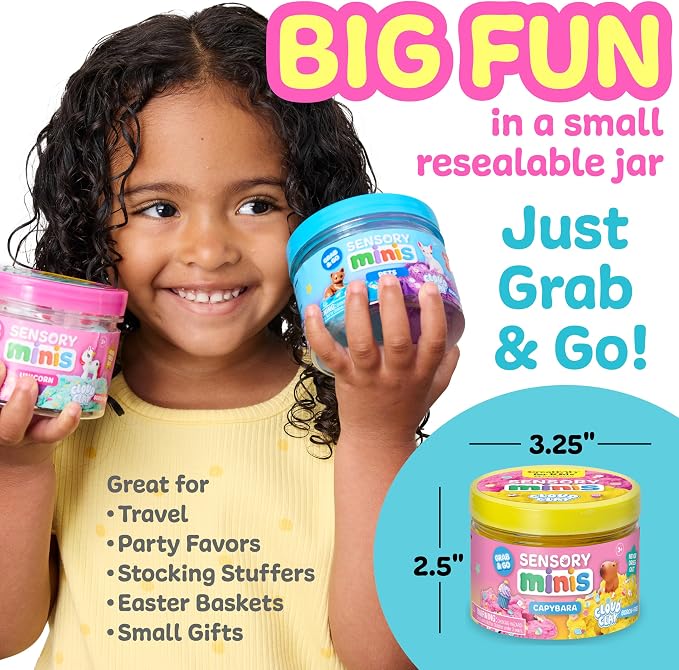 Creativity for Kids Sensory Minis Capybara Kit | Cloud Clay Sensory Toy for Toddlers | Squish, Scoop & Discover Surprise Pieces | Mess-Free, Screen-Free Travel Activity (Ages 3+)