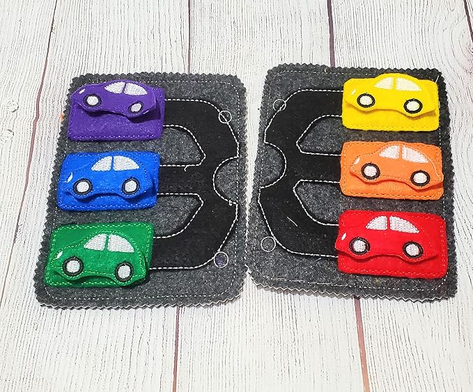Colored Car Quiet Book for Toddlers -Learning Colors Car Game - Game for Church - Children Developing Imagination - - 227