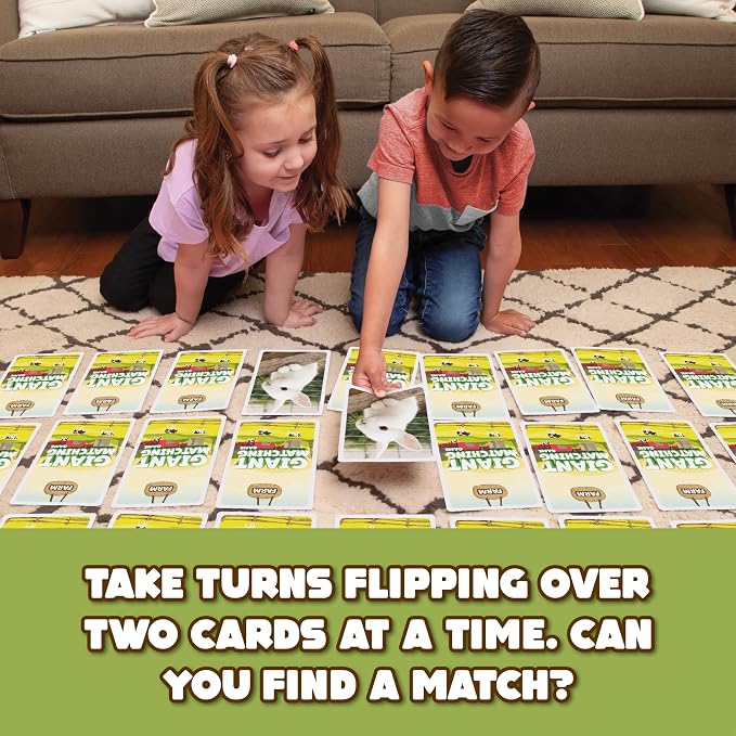 Giant Matching Game, Summer Toys, Game Night, Travel Games, Memory, Learning Game, Jumbo Playing Cards, Card Game for Kids and Adults, Ages 3+