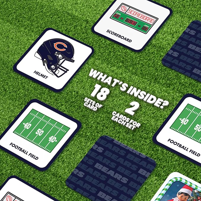 MasterPieces NFL Chicago Bears Matching Game - Fun Family Game for Kids - Officially Licensed NFL Product