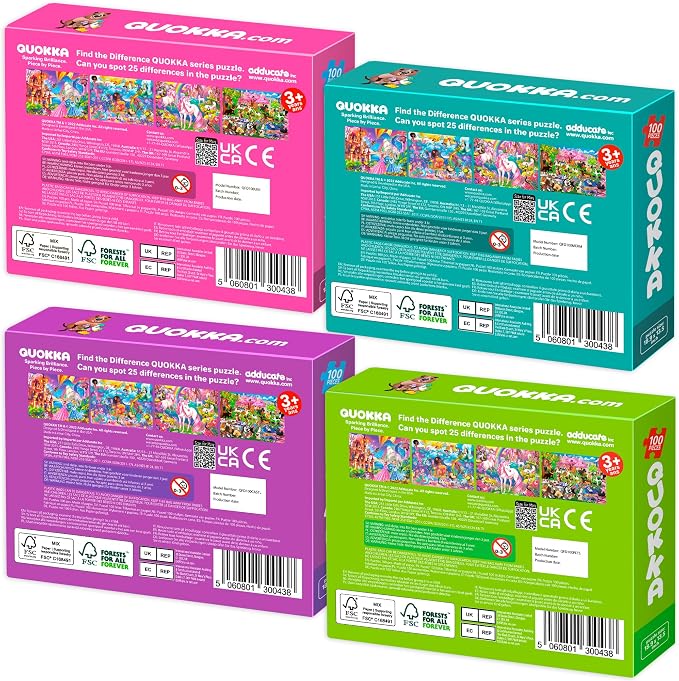 100 Piece Puzzles for Kids Ages 6-8 - 4 Jigsaw Kids Puzzles Ages 4-6 | Search and Find Unicorn Princess Mermaid Toys - Kids Puzzles Ages 8-10 - Educational Game Gift for Boys and Girls