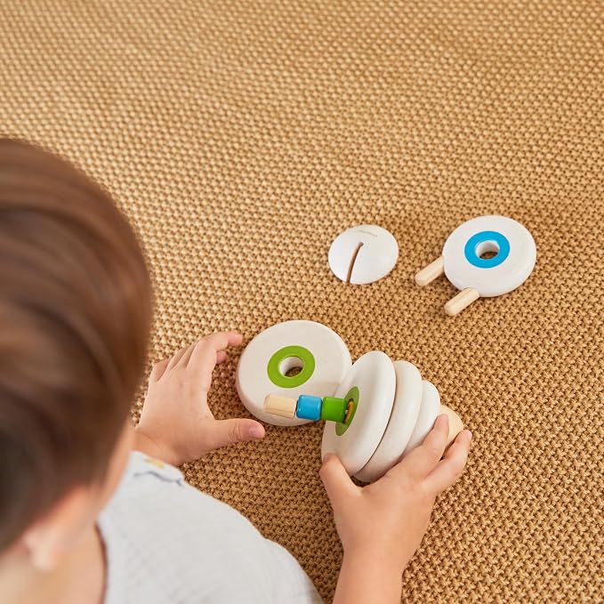PlanToys® Lacing Sheep Wooden Threading Toy for Kids Ages 3+ Montessori | lacing sheep wooden threading toy, montessori fine motor coordination, focus creativity activity, ages 3+, preschool learning