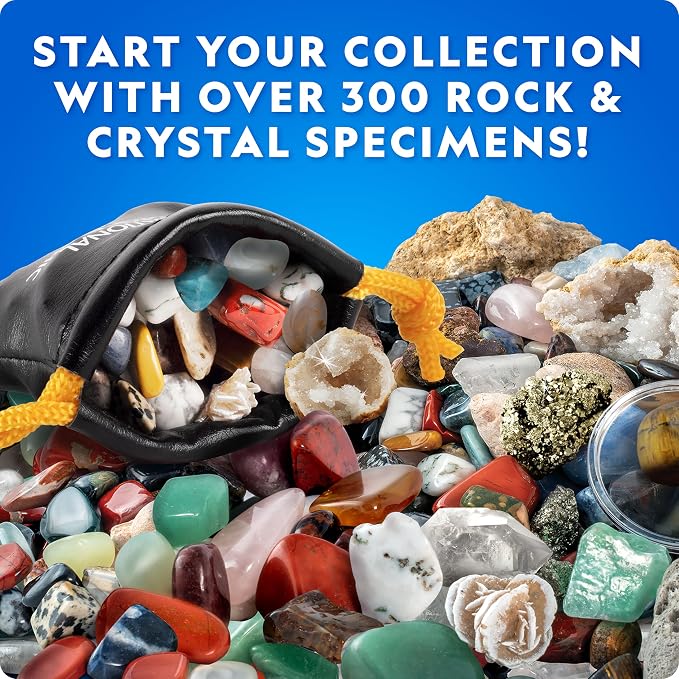 National Geographic Geology Kit with Crystals, Gem Dig, & Rock Collection | Rock Collection Box, Crystal Growing Activity, Gemstone Dig Kit, Real Specimens, Hands-On Earth Science, Birthday Gift