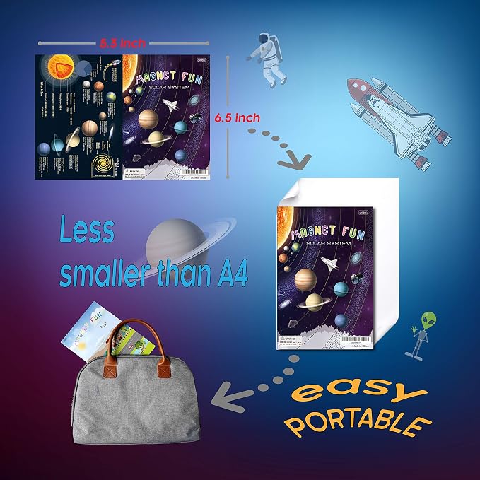 Magnetic Portable Playboard Solar System Planet Outer Space Play Create Scene Educational Teaching Playset(39 Pcs)