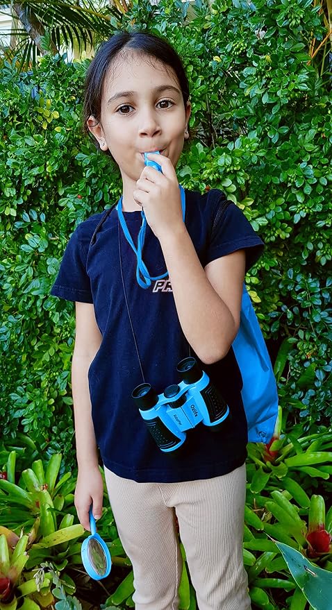 Adventure Kidz - Outdoor Exploration Kit, Children’s Toy Binoculars, Torch, Compass, Whistle, Magnifying Glass, Backpack. Great Kids Gift Set for Camping, Hiking, Educational and Pretend Play. | Children's Binoculars, Flashlight, Compass, Fox Whistle, ...