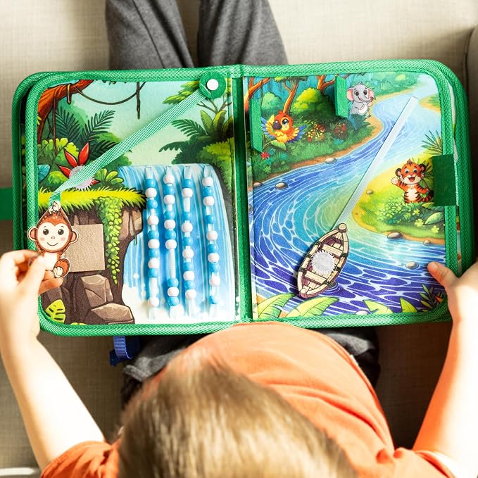 Busy Book for Toddlers – Interactive Felt Quiet Book with Narrated Story & Song – Montessori Busy Board Book – Educational Gift & Travel Toy – Sensory Activity for Car Seat, Car Ride & Airplane Travel