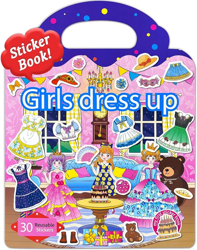 Benresive Reusable Sticker Book for Toddlers, Travel Stickers for Kids | Toddler Travel Activities Toys, Birthday Gifts for Boys & Girls, Airplane Travel & Road Trip Essentials Kids