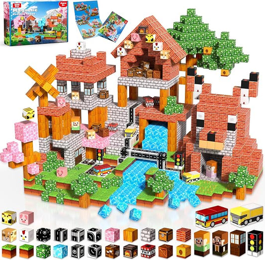 200 PCS Magnetic Blocks - Magnetic Building Blocks Cubes, Magnet Toys for Kids Age 3+, Toy Building Set for Kids, Magnets Stacking Construction Birthday Gifts for Boys Girls Age 4-8, 8-12