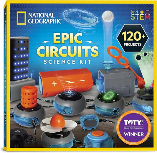 National Geographic Circuit Kit for Kids with 120 Electrical Projects | Electronics Kit, Circuit Board Building, Electricity Experiments, Electrical Projects, STEM Toy, Birthday Gift