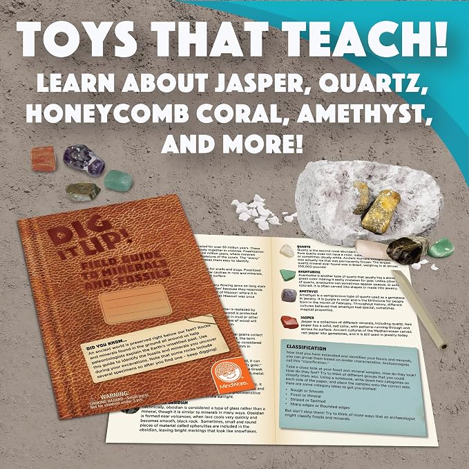 MindWare Dig It Up! Stone Fossil Dig Kits for Kids | Chip real specimens out of a dig brick—hands-on discovery kids run themselves. Ages 8+.