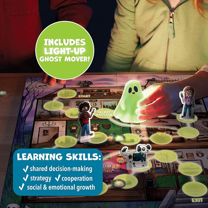 Peaceable Kingdom Ghost in the Attic - Cooperative Board Game for Family Game Night – Unique Glow-in-the-Dark Board Game - Great for Kids Ages 5 & Up