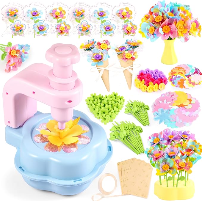 Kids Crafts, Arts and Crafts for Kids 4-6, Craft Kits, Frozen Toys, Fabric Flower Bouquets Toys, 6 Year Old Girl Birthday Gift, 8 Year Old Girl Birthday Gift, Christmas Gifts Halloween Crafts