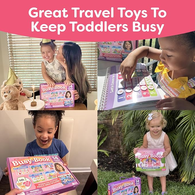 3 Year Old Girl Gifts - Montessori Busy Book For Toddlers 3-5, 4 Year Old Girl Birthday Gifts, Princess Dress Up Unicorn Toys for Girls - Preschool Learning Activities, Toddler Travel Toys for Girls