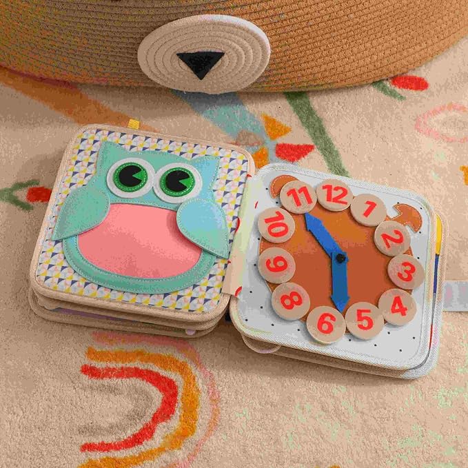 GOODMOM Busy Book for Toddlers Age 1-3 - Interactive Quiet Felt Activity Book with Hide-and-Seek Tiger, Travel Toys for Kids, Learning Toys, Fine Motor Skills,
