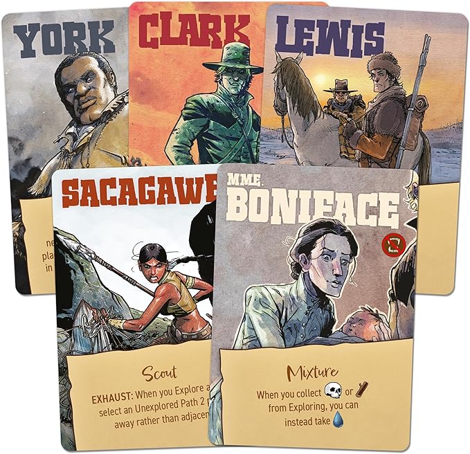 Corps of Discovery Cooperative Adventure Board Game | Unique Sliding-Map Exploration, Based on the Manifest Destiny Graphic Novel, 20 Maps Included, 1-4 Players, 45-75 Minutes