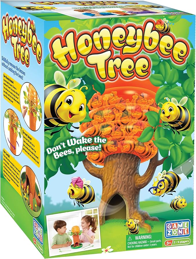 Game Zone Honey Bee Tree Game – Award-Winning Fun and Exciting Tabletop Game for Kids and Families | Pluck leaves gently or the bees tumble down - suspense-filled classic fun that builds fine motor skills through, Ages 3+
