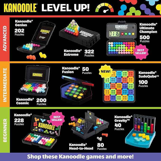 Educational Insights Kanoodle Cosmic - 3D Brain Teaser Puzzles for Kids, Spatial Puzzle Games for Adults, Teens and Kids, Problem Solving Toys and Logic Puzzles, Single Player Games