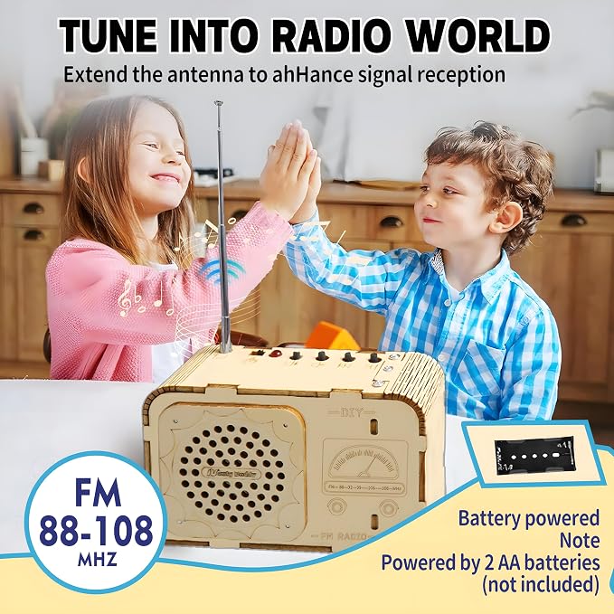 FM Radio Kit for Kids 8-13, DIY STEM: Build Your Own Real Radio | Build, tune, and use a real FM radio: a STEM gift for birthdays, homeschool, classrooms, or weekend projects