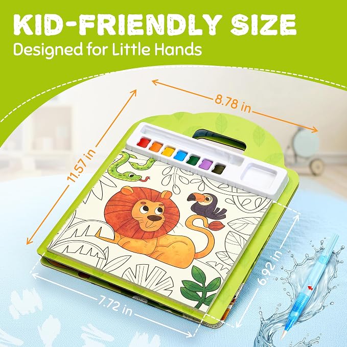 JoyCat Find & Color Paint with Water Coloring Books for Toddlers | Seek and Find Learning Activity, Animal No Mess Arts & Crafts Kids Toys Ages 3-5 & 4-8, Birthday Gifts for Boys & Girls