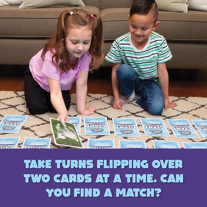 Giant Matching Game Baby Animals - Summer Toys - Game Night - Travel Games - Memory, Learning Game - Jumbo Playing Cards - Card Game for Kids and Adults -Ages 3+