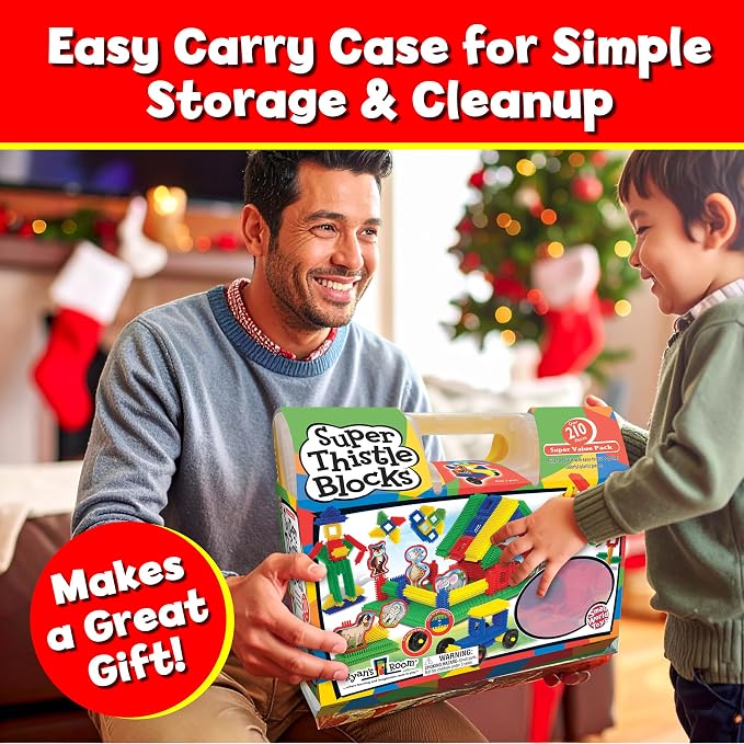Ryan's Room Thistle Blocks – STEM Toys Building Blocks – Innovative Building Toys for Toddlers 3-5 – 210 Pieces Colorful, Chunky Interlocking Construction Set | 210 interlocking pieces, Colorful chunky blocks, Creative construction, Problem-solving ski...