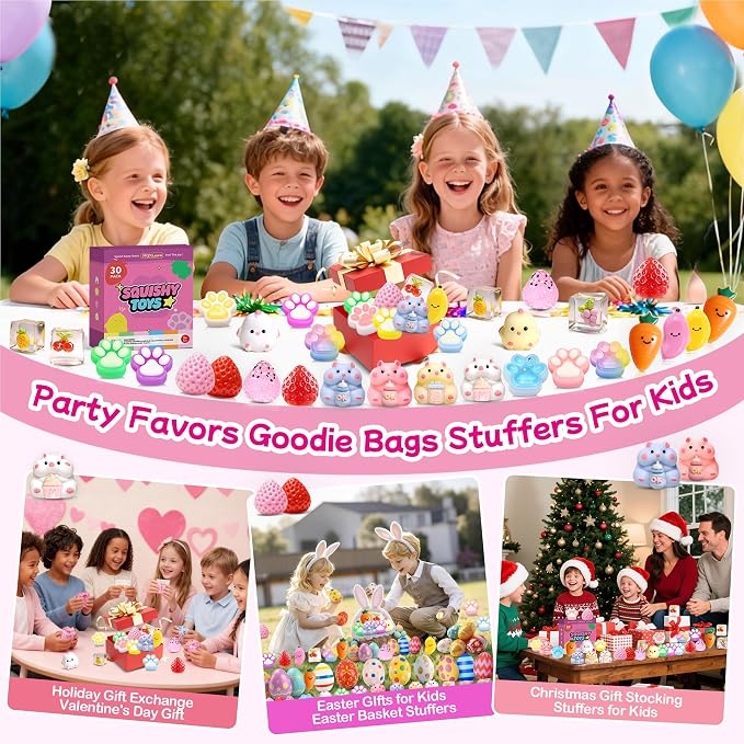 30Pack Taba Squishy Toys Kit-Squishies Fidget Squeeze Toys-Squishy Fun Box