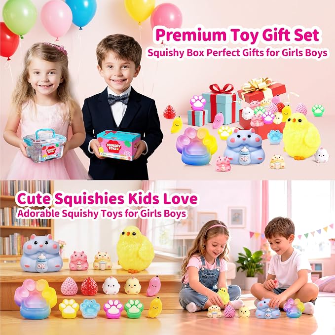 15Pack Taba Squishy Toys Kit -Squishy Fun Box-Squishy Fidget Squeeze Toys | Taba Squishy Party Favors for Kids 8-12-Cute Squishies Stress Relief Toys for Girls 6-8-10-12 Year Old Girls Birthday Gifts