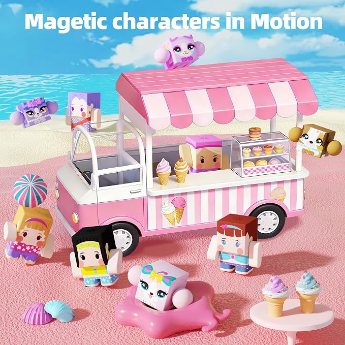 GobiDex Magnetic Travel Toys Figures Set with a Portable Tin for Girls 3+ | Princess Game, STEM Sensory, Doll House, Airplane Essential, Birthday Gift, Road Trip, Compatible, Poseable Animals & People