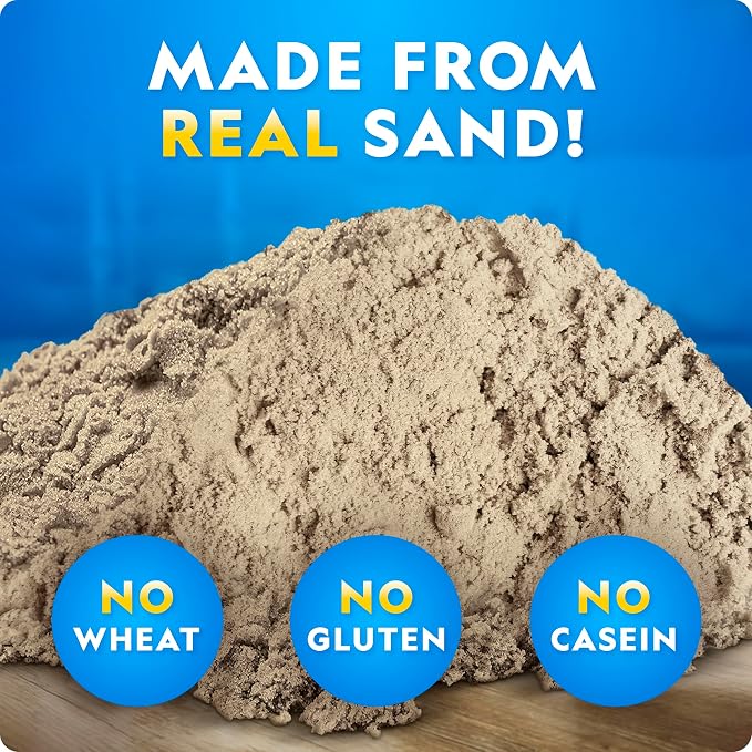National Geographic Moon Sand 24 Lb. Bulk Play Set with Castle Molds | Natural Color, 24 Lbs. of Moldable Play Sand, No-Mess Sensory Activity, Sensory Bin Filler, Indoor Play, Creative Building