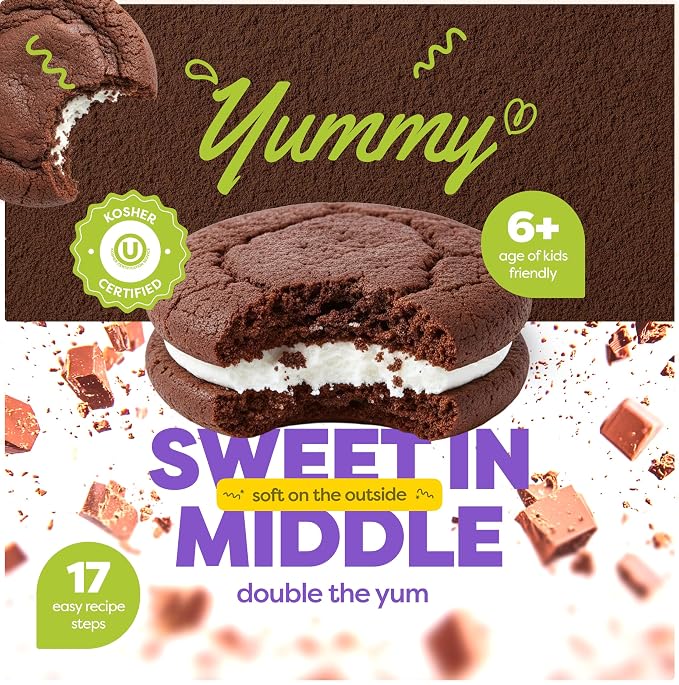 Baketivity Whoopie Pie Kids Baking Kit with Pre-Measured Ingredients | DIY Activity Kit Featuring Easy Recipe, Family Fun, and Delicious Homemade Treats Gift Idea for Boys and Girls Ages 4-12