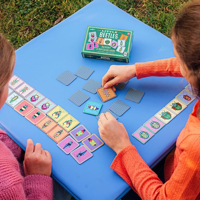 eeBoo Little Beetles Memory & Matching Game, Ages 3+, 1-4 Players | Introduces beetle species & vocabulary. Sharpens recognition, concentration & memory skills. Includes 36 tiles, 18 pairs