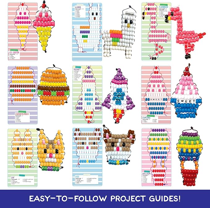 Made By Me Ultimate Bead Pets by Horizon Group USA, Bead Pets Crafts for Kids, Includes Over 1400 Beads, Cording, Keychains & Carabiner Clips, Design Templates, Storage Cases & More