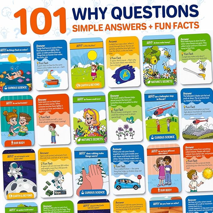 Flash Cards for Kids Ages 5-8 - Learning Card Game for Family