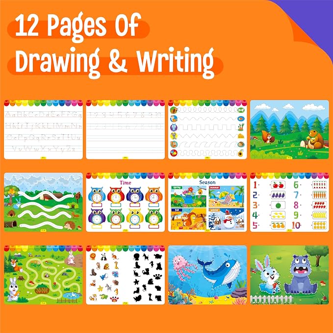 Preschool Busy Book, 30 Different Themes Activities Book, Montessori Learning Toy Educational Tool for Alphabet/Numbers/Color/Shapes/Animals/Weather/Holidays -Autism Sensory Toys for Boys & Girls