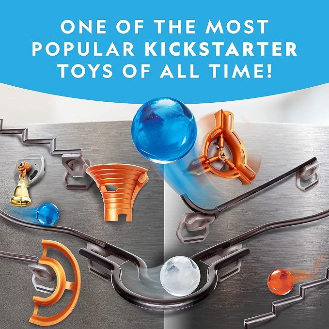National Geographic Magnetic Marble Run STEM Building Set for Kids | Magnetic Track and Trick Pieces, Marble Maze, Engineering Toy, Creative Construction, STEM Project for Kids and Adults