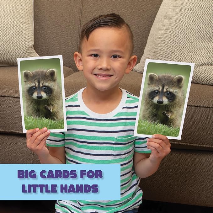 Giant Matching Game Baby Animals - Summer Toys - Game Night - Travel Games - Memory, Learning Game - Jumbo Playing Cards - Card Game for Kids and Adults -Ages 3+