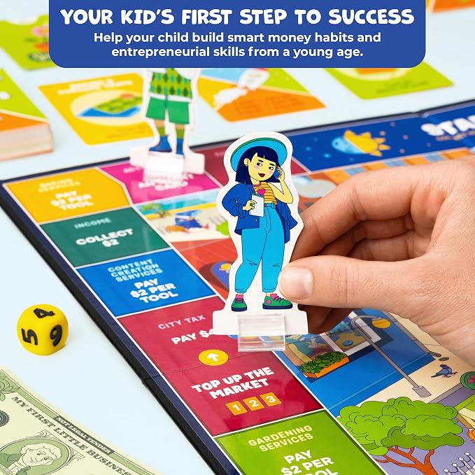 My First Little Business Financial Literacy Game, Kids Money Board Game | Board game for kids ages 8-12 learning money skills, entrepreneurship, financial education, great for family & classroom