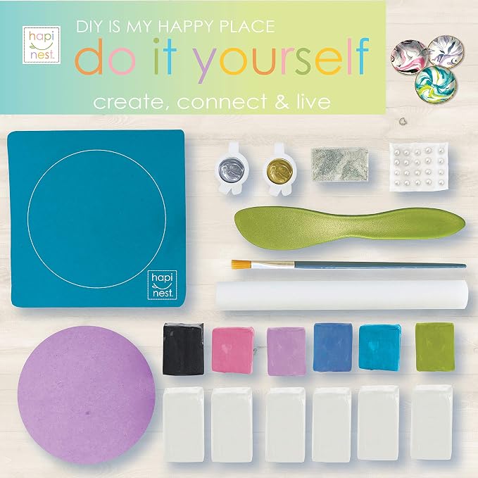 Hapinest Make Your Own Clay Jewelry Dish Craft Kit for Girls for Girls Ages 8 9 10 11 12-14 Years Old & Up
