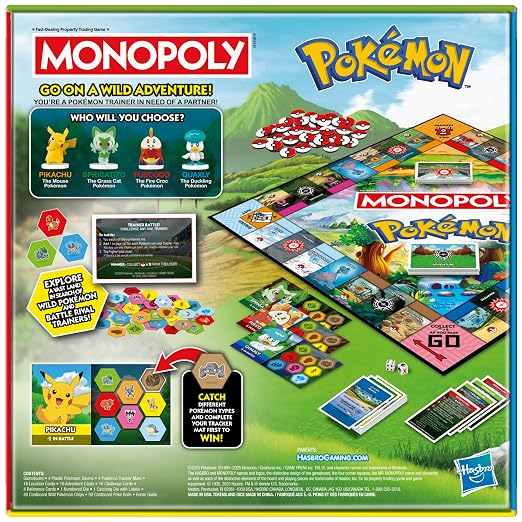 Monopoly Pokémon Edition Board Game | Ages 8 and Up | 2 to 4 Players | Kids Games for Pokémon Fans | Fun Family Games| 45 Mins. Avg.