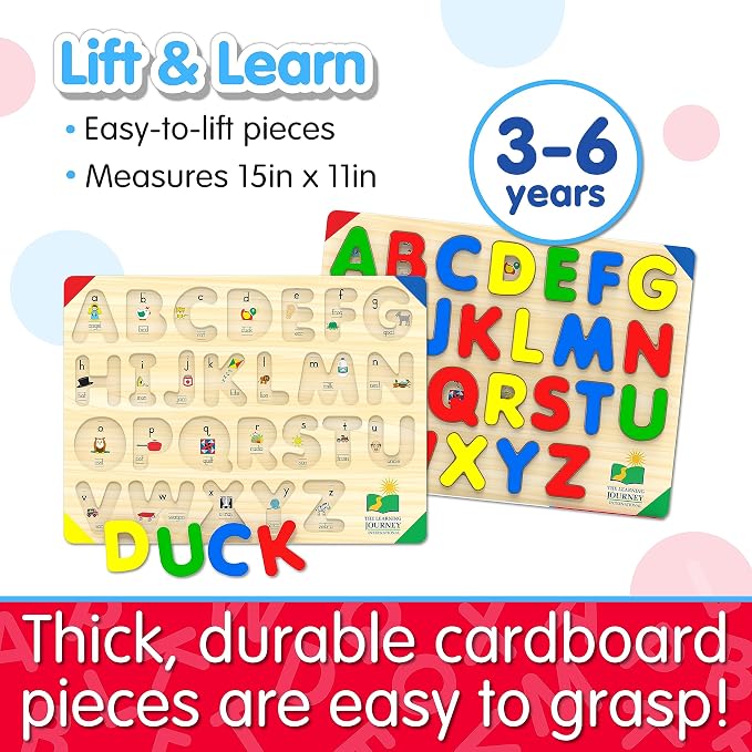 The Learning Journey: Lift & Learn ABC Puzzle - Alphabet Puzzles for Toddlers - Preschool Games & Activities for Children Ages 3-6 Years (26 Pieces)