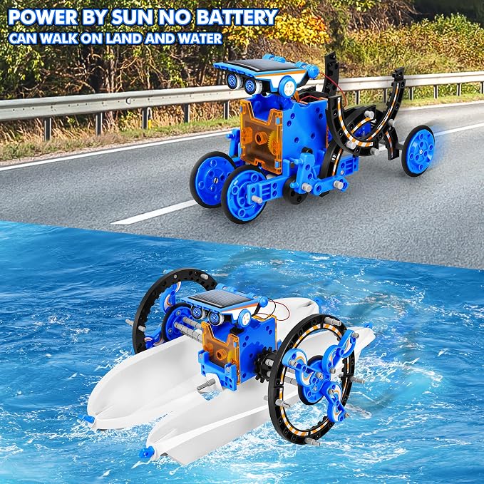 STEM 13-in-1 Education Solar Power Robots Toys for Boys Age 8+ , Educational Toy DIY Science Kits for Kids, Building Experiment Robotics Set Birthday Gifts for 8+ years old boys and girls .