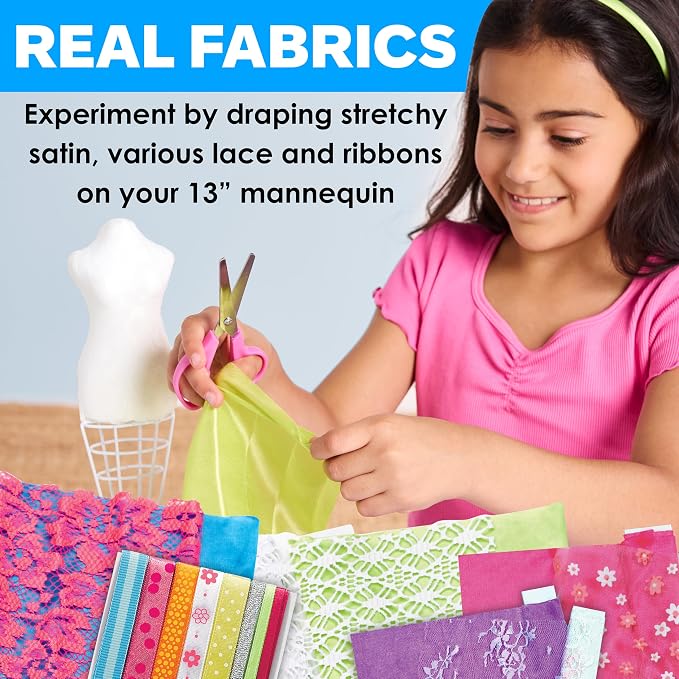 Creativity for Kids Designed by You Fashion Studio: DIY Fashion Designer Craft Kit for Girls, Dress Design Toy & Sewing Set for Kids, Gifts and Toys for Girls (Ages 9+)