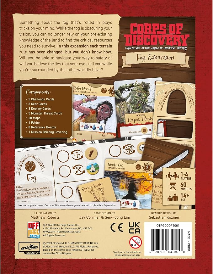 Corps of Discovery: Fog Expansion | Survival Challenge with Hidden Terrain Rules, 1–4 Players, Ages 14+, Comes with new Gear, and Destiny cards!