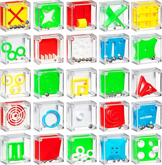 Mini Cube Puzzle Games (72-Pack) 3D Brain Teaser Maze Ball Party Favors | 1.5-In IQ Balance Puzzle Boxes for Kids, Teens & Adults, Mini Games, Stocking Stuffers, Goodie Bags & Carnival Prizes