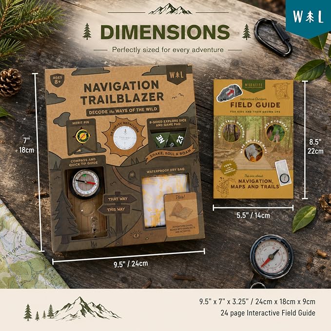 Navigation Trailblazer Adventure Kit New | Includes a map skills guide and waterproof dry bag, a STEM toy set for wayfinding skills, fun for adults and Kids ages 8+