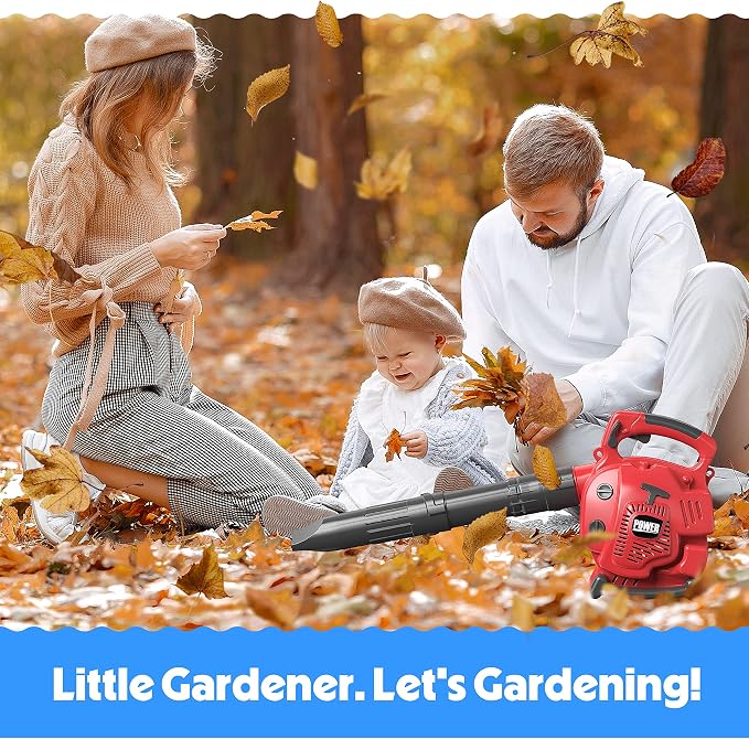 Toy Choi's Kids Leaf Blower that Really Works Pretend Gardening Tool Set | Toy Leaf Blower with Real Airflow Function, Detachable Tube, Ideal Outdoor Toy Tool Set for for Boys & Girls 3 4 5 6 7 8+