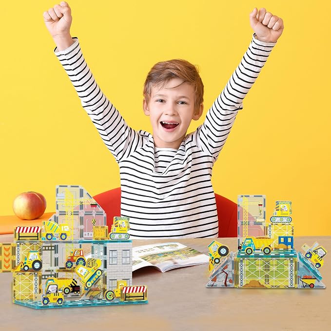 PicassoTiles Magnetic Tile Idea Book, 300 Builds Illustrated Guide, Ages 3+ | 230 pages, bright step-by-step visuals, difficulty scale, STEM skills, race track and marble run inspiration, screen-free fun