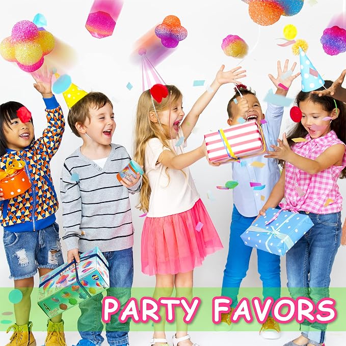Party Favors Bouncy Ball Kit for Kids, FunKidz Make Colorful Magic Bouncing Ball Individual Pack 12 Bottles Making Bouncy Balls Activities Kits for Boys and Girls Ages 6+