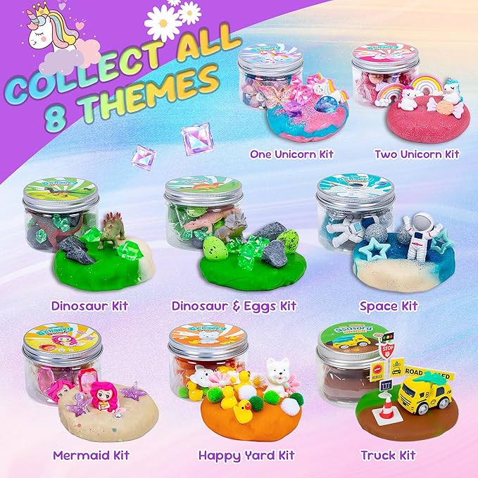 8-Pack Sensory Play Dough Jars, Reusable Play Kit for Kids, Non-Toxic | Preshcool Educational Creative Playdough,Back to School, Birthday Valentines,Party Favors,Goodie Bags,Boy Girl Home Classroom