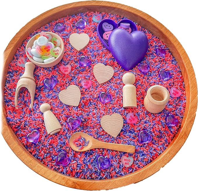 Kids Sensory Bins Montessori Sensory bin, Sensory Toys, Sensory Bins, Sensory Bin for Preschoolers (Valentine Day Hearts)